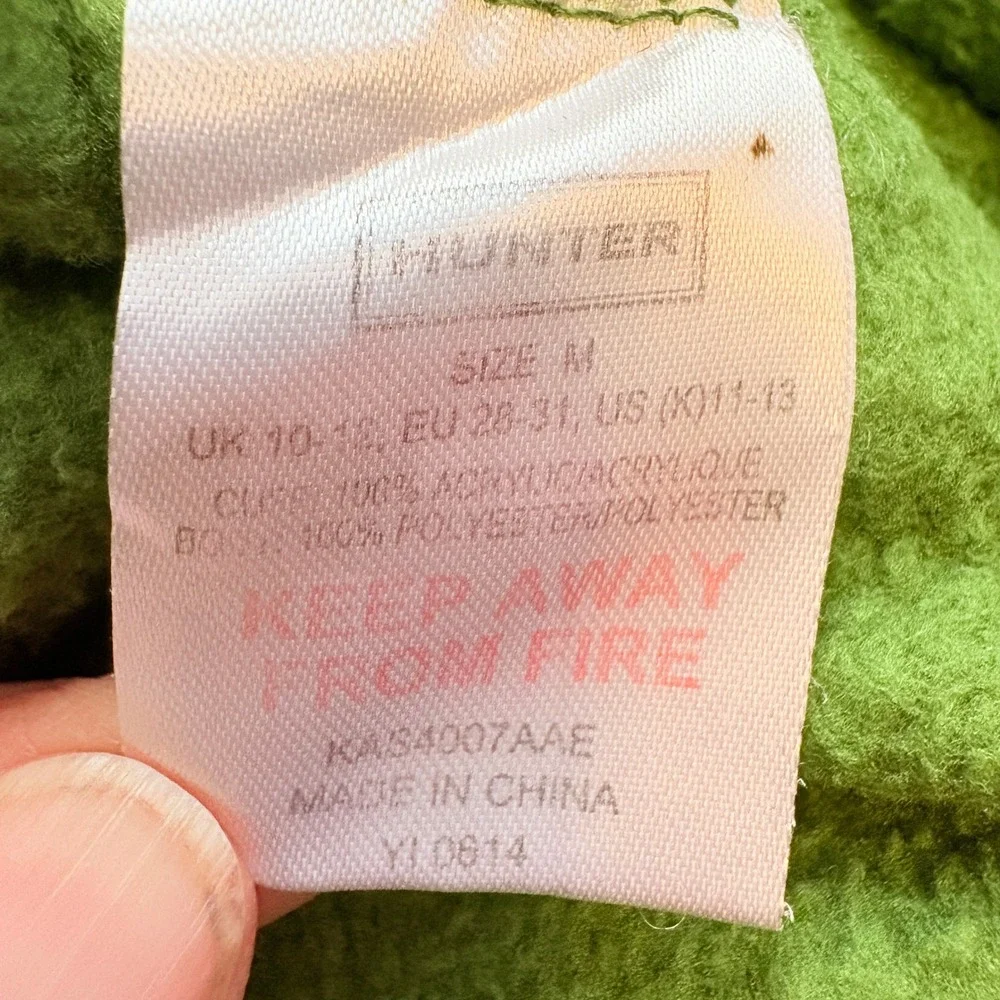 Hunter Kids Fleece Boot Liners Socks Green SZ M UK‎ 10-12 EU 28-31 US K11-13